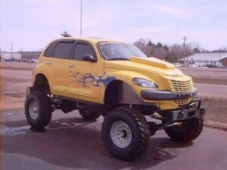 Yellow PT Cruiser 4x4