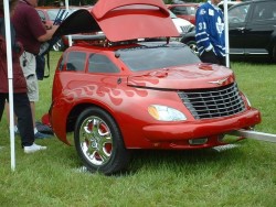 Red with Wrapping White Flames PT Trailer